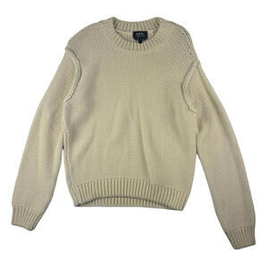 A.P.C. Inga Knit Pullover Crewneck Sweater Beige Size M